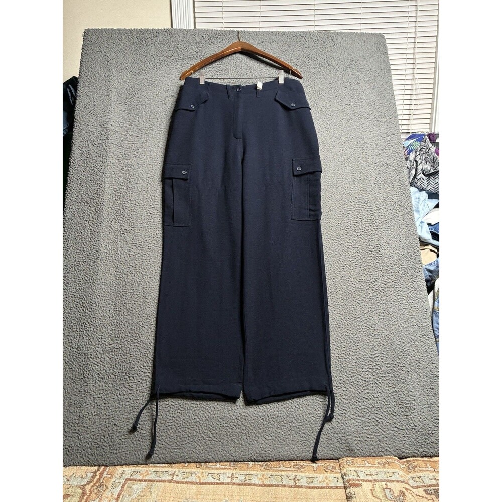 Lauren Ralph Lauren Cargo Pants Wide Leg Worsted Wool Military USA Made Baggy 12